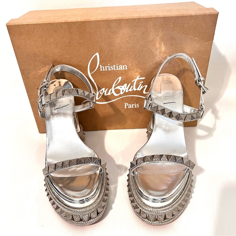 Christian Louboutin Superaclou
130 mm Platform sandals - Specchio leather